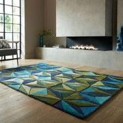 Reverie vloerkleed - Laagpolig - 100% Wol Modern - Blauw - 160 x 230 c...