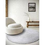 Rond Japandi vloerkleed laagpolig - New York Design - Panglao Lichtgri...