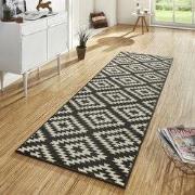 Loper laagpolig Nordic - Designer Velours - Zwart - 80x350 cm