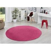 Rond Uni Laagpolig Effen Vloerkleed - Fancy - Roze / Pink - 200cm rond...