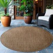 Rond Binnen & Buiten vloerkleed - Riza - Kader Motief - Bruin - 120 cm...
