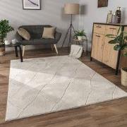 Laagpolig Modern Vloerkleed Utrilia - Creme - 120x160 cm