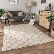 Laagpolig Modern Vloerkleed Utrilia - Beige - 120x160 cm