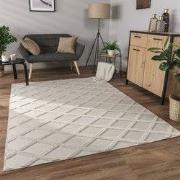 Laagpolig Modern Vloerkleed Utrilia - Creme - 80x150 cm