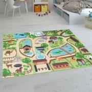 Kindervloerkleed - Binola - Dierentuin - Beige - 80x150 cm
