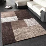 Laagpolig Modern Vloerkleed Modilia - Geblokt - Bruin - 80x150 cm