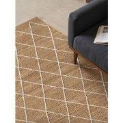 Laagpolig Vloerkleed Kunu Jute - Naturel / Goud / Wit - 120x180 cm