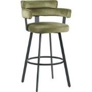 LABEL51 Barkruk Bardio - Hunter - Fluweel - Hoog