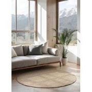 Handgeweven Jute vloerkleed - Bouclé Jaipur Crème - Ø 160 cm rond