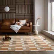Laagpolig Vloerkleed Riley Block - Geometrisch - Terracotta - 80x230 c...