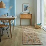 Loper Jute Vloerkleed - Boucle Naturel / Blauw - 60x230 cm