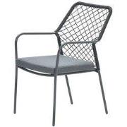 Dido dining fauteuil - carbon black - rope zwart  - mystic grey