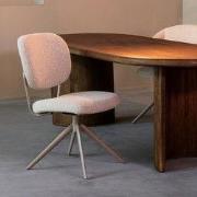 LABEL51 Eetkamerstoel Geneva - Naturel - Royal Boucle - Taupe Metalen ...