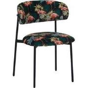 LABEL51 Eetkamerstoel Ferry - Multicolor - Fluweel - Zwart Metalen Fra...