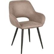 LABEL51 Eetkamerstoel Fer - Taupe - - Zwart Metalen Frame