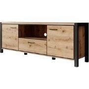 Meubella - TV-Meubel Acapulco - Eiken - Zwart - 180 cm