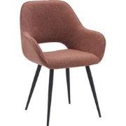 LABEL51 Eetkamerstoel Fer - Terra - Boucle - Zwart Metalen Frame