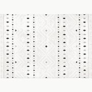 Vloerkleed rechthoekig crème met grijze geometrische motieven - MALTA