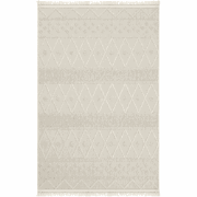Vloerkleed rechthoekig beige en ecru met geometrische motieven - HASIR