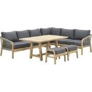 Santos lounge-diningset-5-dlg-links-acacia white wash-dgrijs-mgrey