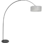 Anne Lighting - vloerlamp - Curve - zilver zwart - metaal - booglamp -...