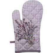 Clayre & Eef Ovenwant 18x30 cm Paars Wit Katoen Lavendel
