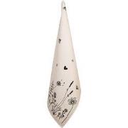 Clayre & Eef Theedoek 50x70 cm Beige Zwart Katoen Bloemen