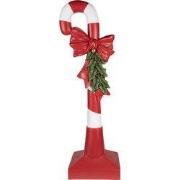 Clayre & Eef Kerstdecoratie Beeld Zuurstok 100 cm Rood Wit Polyresin