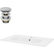 Wastafel 81x16,5x46 cm wit keramiek ML-Design