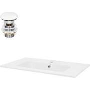 Wastafel 81x16,5x46 cm wit keramiek ML-Design