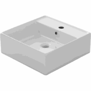 Keramische rechthoekige opbouw waskom Square 41,5x41,5cm wit met kraan...