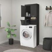 Wasmachinekast Wasmachinerek 63x24x187,5 cm met 2 deuren en 2 planken ...