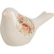 Clayre & Eef Decoratie Beeld Vogel 16x7x9 cm Beige Keramiek