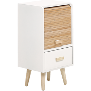 NESIKA - Nachtkastje - Wit/Licht hout - MDF