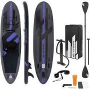 Opblaasbaar Stand Up Paddle Board met kajakzitje, 305x78x15 cm, zwart,...