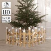 Decohekwerk met LED, naturel, 98x39 cm, gemaakt van hout incl. vogelhu...