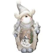 ECD Germany Rendierbeeldje met LED-verlichting 51 cm Warm Wit met Grij...