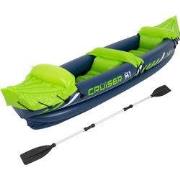 Kajak Cruiser X1 met aluminium dubbele peddel 325x81x53 cm Groen/Wit/B...