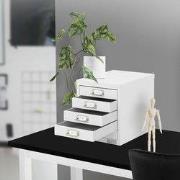 Archiefkast met 5 laden 28x38x33 cm wit metaal ML design