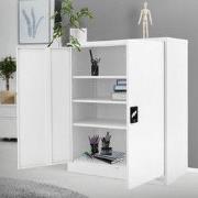 Afsluitbare archiefkast 90x40x109 cm wit staal ML design