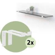 Set van 2 muurbeugels Plankdrager 2x 250 x 145 mm wit staal ML design