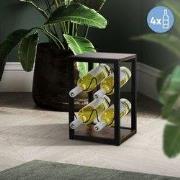 Wijnrek voor 4 flessen 37,5 cm hoog vrijstaand vintage flessenrek van ...