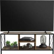 TV lowboard 120x40 cm met rustiek eiken decor en stalen frame in zwart...
