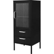 ML-Design vitrinekast 42 x 102 x 40 cm zwart kast met 2 opberg of plan...