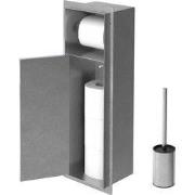 Inbouwmodule betegelbaar met toiletborstel 60x20x10 cm roestvrij staal...