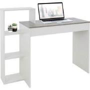 Bureau met legplank 110x72x40 cm wit/betonlook hout ML-Design