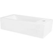 Wastafel rechts inbouw 51x25x13 cm wit keramiek ML design
