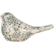 Clayre & Eef Decoratie Beeld Vogel 25x10x13 cm Beige Keramiek