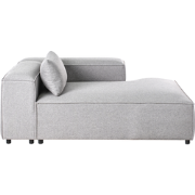 BRANDE - Chaise longue - Grijs - Linkszijdig - Polyester