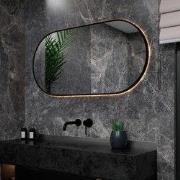 Badkamerspiegel - 120x60cm Ovaal - Zwart Frame